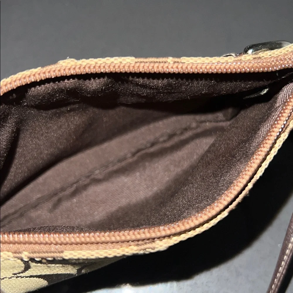 Coach Tan and Brown Signature Wristlet - Picture 5 of 5